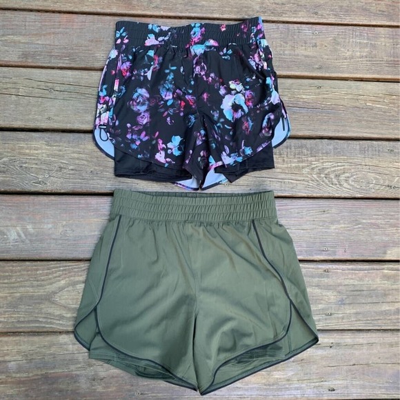 Avia Pants - Avia Womens Lot Of 2 Activewear Running Shorts Multicolor Floral Pull On S 4-6